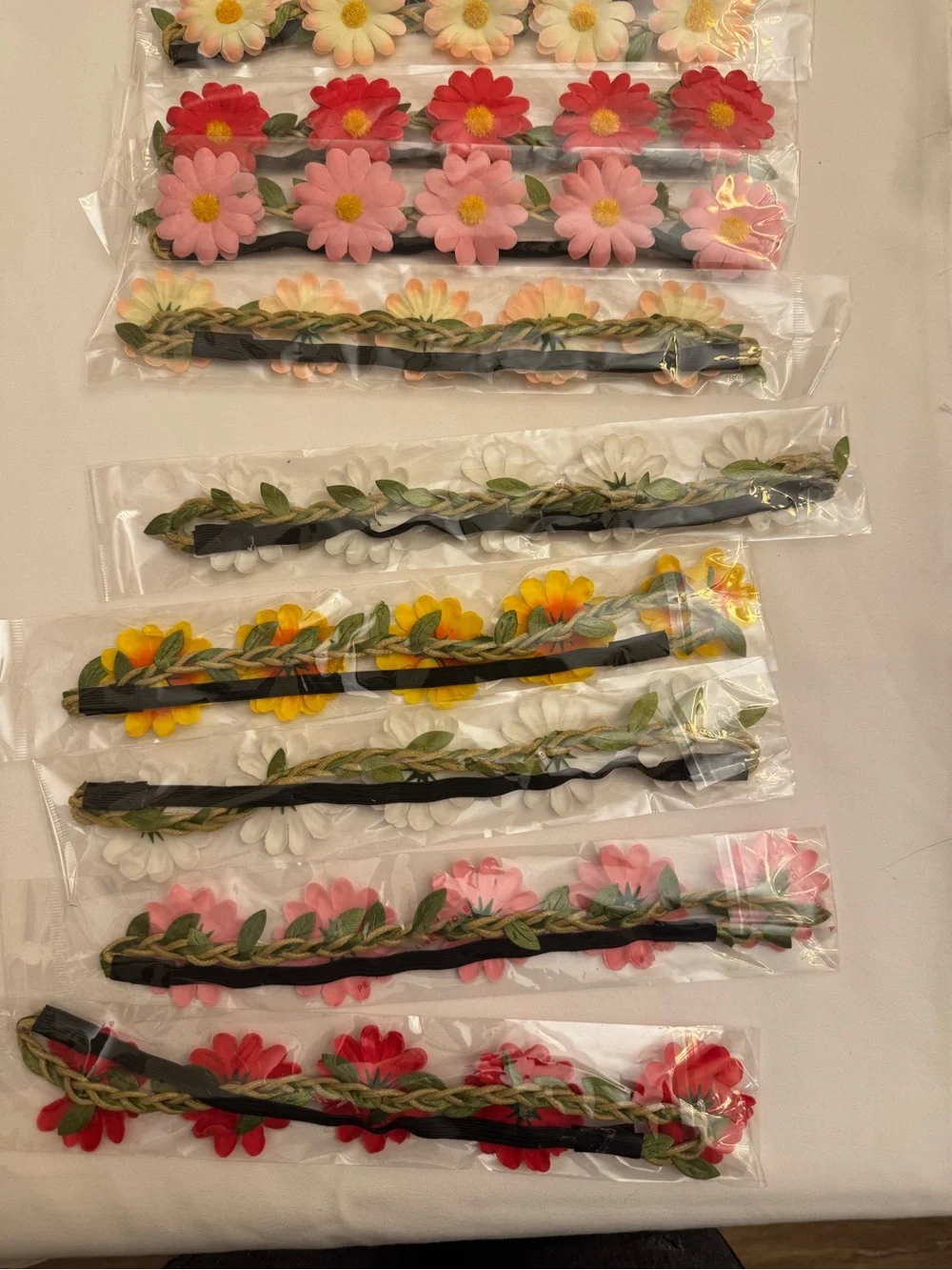 Kids Floral Elastic Headbands - Multi Color Daisy Styles